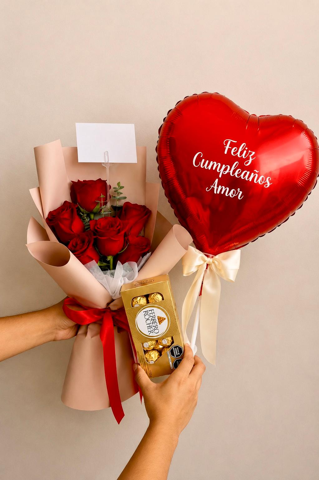 Ramo de Rosas + Globo Personalizado ❤️🌹